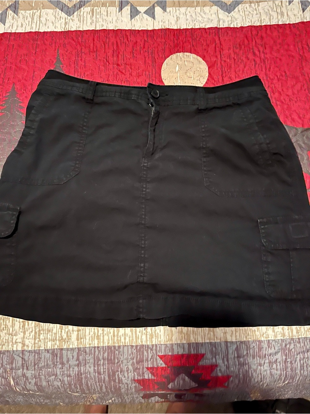 St. John's Bay Black Cargo Mini Skirt